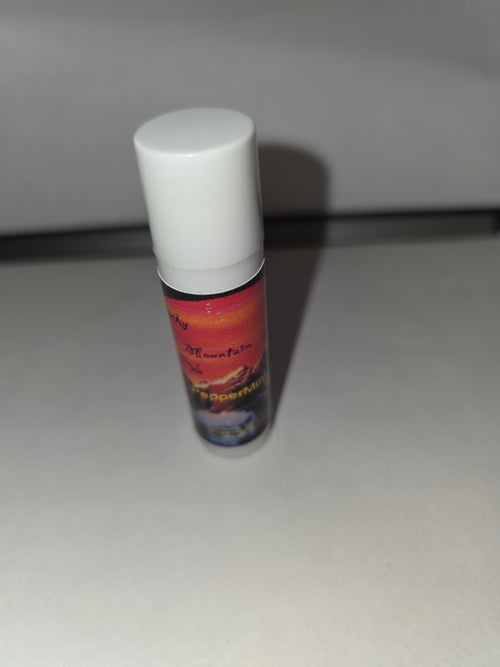 Peppermint Lip Balm with cap on