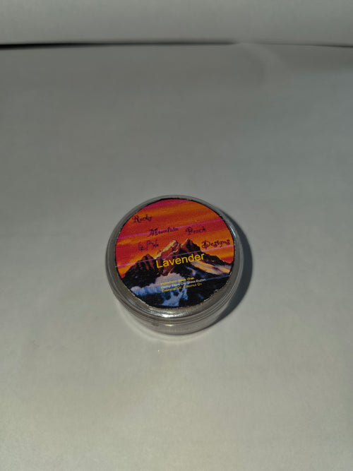 Closed Lavender Lip Balm canister with labeled lid